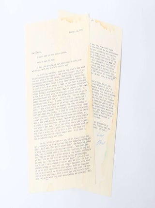 Item #11496 Typed Letter Signed [TLS] to Claudia Bush - The Sour Cream and Godot Letter. Philip...