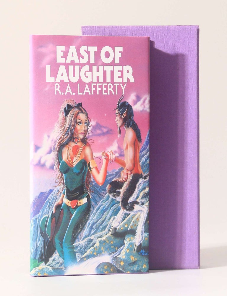 Item #13205 East of Laughter [and Scribbling Giant]. R. A. Lafferty Gene Wolfe, and.