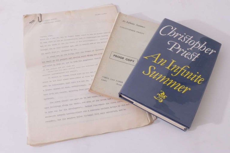 Item #5969 An Infinite Summer Manuscript w/ Proof and First Edition. Christopher Priest.