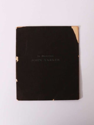 Item #8158 In Memoriam: John Yarker. Aleister Crowley Interest