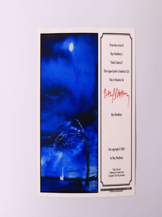Item #8379 Print of the Cover Art for Dark Carnival. Ray Bradbury